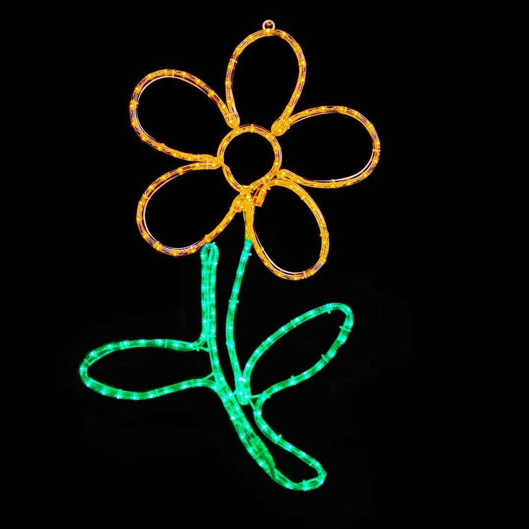 29" Yellow Flower LED Rope Light Motif 2 29" Yellow Flower LED Rope Light Motif - Image 2