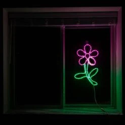 29" Pink Flower LED Rope Light Motif -Christmas Lights Series 0031007 29 pink flower led rope light motif