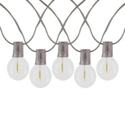 25 LED Filament G40 Globe String Light Set With Warm White Bulbs On Brown Wire -Christmas Lights Series 0031111 25 led filament g40 globe string light set with warm white bulbs on brown wire