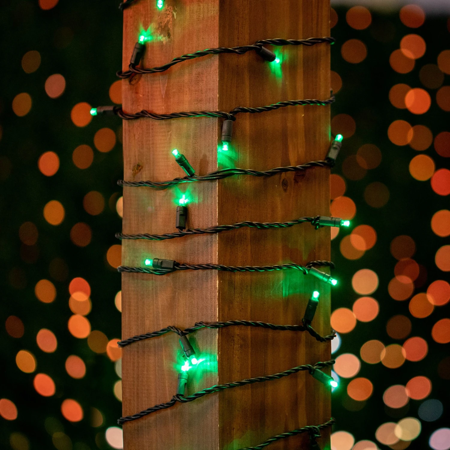 50 LED Green LED Christmas Lights 11' Long On Black Wire 5 50 LED Green LED Christmas Lights 11' Long On Black Wire - Image 5