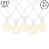50 LED Filament G40 Globe String Light Set With Warm White Bulbs On White Wire