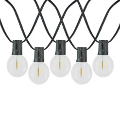 67 LED Filament G40 Globe String Light Set With Warm White Bulbs On Black Wire -Christmas Lights Series 0031274 67 led filament g40 globe string light set with warm white bulbs on black wire