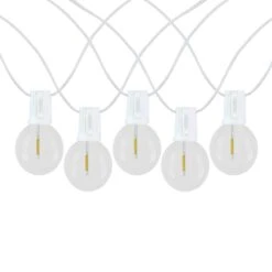 67 LED Filament G40 Globe String Light Set With Warm White Bulbs On White Wire -Christmas Lights Series 0031311 67 led filament g40 globe string light set with warm white bulbs on white wire