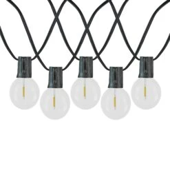 25 LED Filament G50 Globe String Light Set With Warm White Bulbs On Black Wire -Christmas Lights Series 0031326 25 led filament g50 globe string light set with warm white bulbs on black wire
