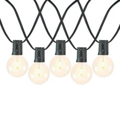 25 LED Filament G50 Globe String Light Set With Warm White Bulbs On Black Wire -Christmas Lights Series 0031327 25 led filament g50 globe string light set with warm white bulbs on black wire