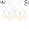 25 LED Filament G50 Globe String Light Set With Warm White Bulbs On White Wire