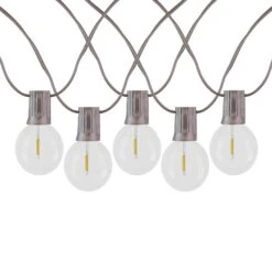 50 LED Filament G50 Globe String Light Set With Warm White Bulbs On Brown Wire -Christmas Lights Series 0031353 50 led filament g50 globe string light set with warm white bulbs on brown wire
