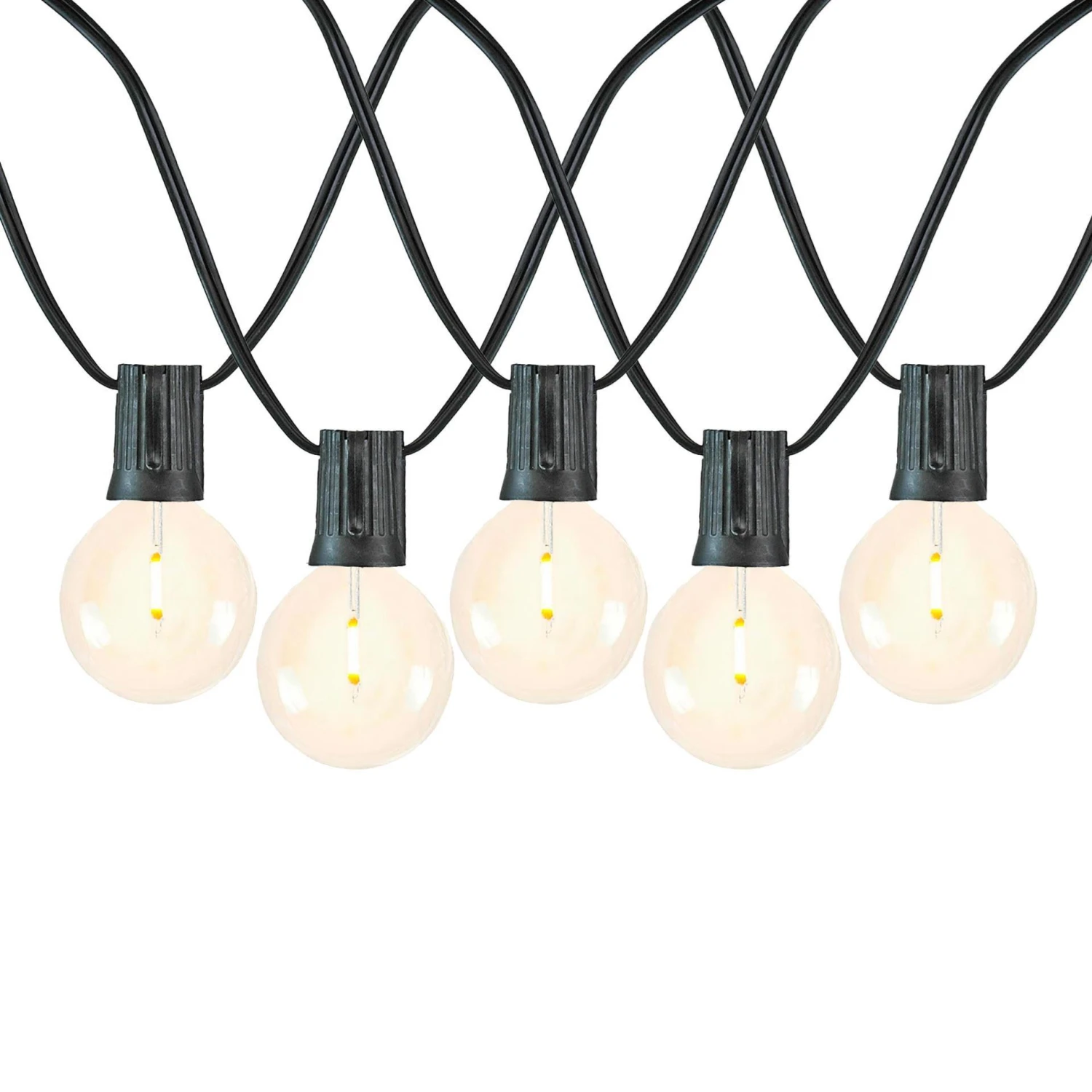 67 LED Filament G50 Globe String Light Set With Warm White Bulbs On Black Wire 2 67 LED Filament G50 Globe String Light Set With Warm White Bulbs On Black Wire - Image 2