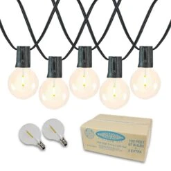 67 LED Filament G50 Globe String Light Set With Warm White Bulbs On Black Wire 10 67 LED Filament G50 Globe String Light Set With Warm White Bulbs On Black Wire -Christmas Lights Series 0031381 67 led filament g50 globe string light set with warm white bulbs on black wire