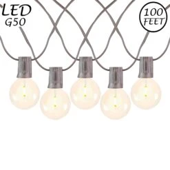 67 LED Filament G50 Globe String Light Set With Warm White Bulbs On Brown Wire