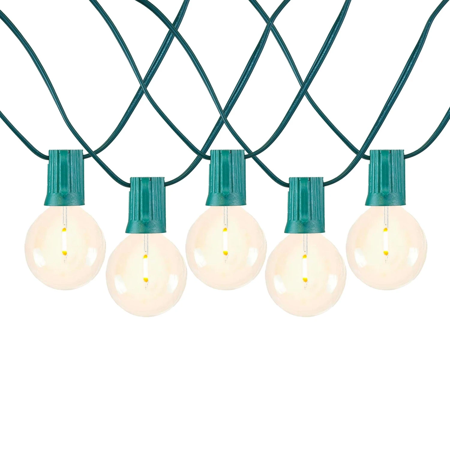 67 LED Filament G50 Globe String Light Set With Warm White Bulbs On Green Wire 2 67 LED Filament G50 Globe String Light Set With Warm White Bulbs On Green Wire - Image 2