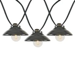 10 Bistro Lampshade LED Filament G40 Globe String Light Set With Warm White Bulbs