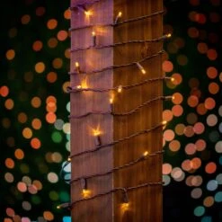 Commercial Grade Wide Angle 50 LED Yellow 25' Long On Brown Wire -Christmas Lights Series 0031577 commercial grade wide angle 50 led yellow 25 long on brown wire