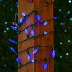 Blue 70 LED C6 Strawberry Mini Lights Commercial Grade On Green Wire -Christmas Lights Series 0031634 blue 70 led c6 strawberry mini lights commercial grade on green wire
