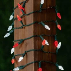 Red And White 70 LED C6 Strawberry Mini Lights Commercial Grade Green Wire -Christmas Lights Series 0031667 red and white 70 led c6 strawberry mini lights commercial grade green wire