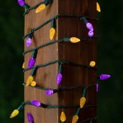 Yellow And Purple 70 LED C6 Strawberry Mini Lights Commercial Grade Green Wire -Christmas Lights Series 0031668 yellow and purple 70 led c6 strawberry mini lights commercial grade green wire