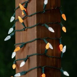 Orange And White 70 LED C6 Strawberry Mini Lights Commercial Grade Green Wire -Christmas Lights Series 0031676 orange and white 70 led c6 strawberry mini lights commercial grade green wire