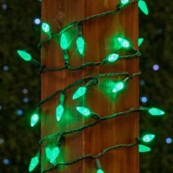 Green 100 LED C6 Strawberry Mini Lights Commercial Grade Green Wire -Christmas Lights Series 0031682 green 100 led c6 strawberry mini lights commercial grade green wire