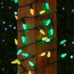 Green And Yellow 70 LED C6 Strawberry Mini Lights Commercial Grade Green Wire -Christmas Lights Series 0031751 green and yellow 70 led c6 strawberry mini lights commercial grade green wire