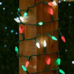 Red Green & White 70 LED C6 Strawberry Mini Lights Commercial Grade Green Wire -Christmas Lights Series 0031754 red green white 70 led c6 strawberry mini lights commercial grade green wire