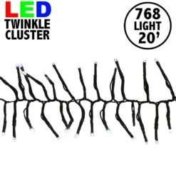 LED Twinkling Cluster Rice Light Set - 768 Pure White Lights On Green Wire 6 LED Twinkling Cluster Rice Light Set - 768 Pure White Lights On Green Wire -Christmas Lights Series 0031813 led twinkling cluster rice light set 768 pure white lights on green wire