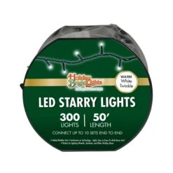 LED Connectable Twinkling Rice Light Set - 300 Warm White Lights On Green Wire -Christmas Lights Series 0031874 led connectable twinkling rice light set 300 warm white lights on green wire