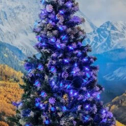 Blue 70 LED C6 Strawberry Mini Lights Commercial Grade On Green Wire -Christmas Lights Series 0031884 blue 70 led c6 strawberry mini lights commercial grade on green wire