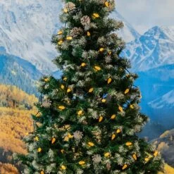 Yellow 70 LED C6 Strawberry Mini Lights Commercial Grade On Green Wire -Christmas Lights Series 0031891 yellow 70 led c6 strawberry mini lights commercial grade on green wire