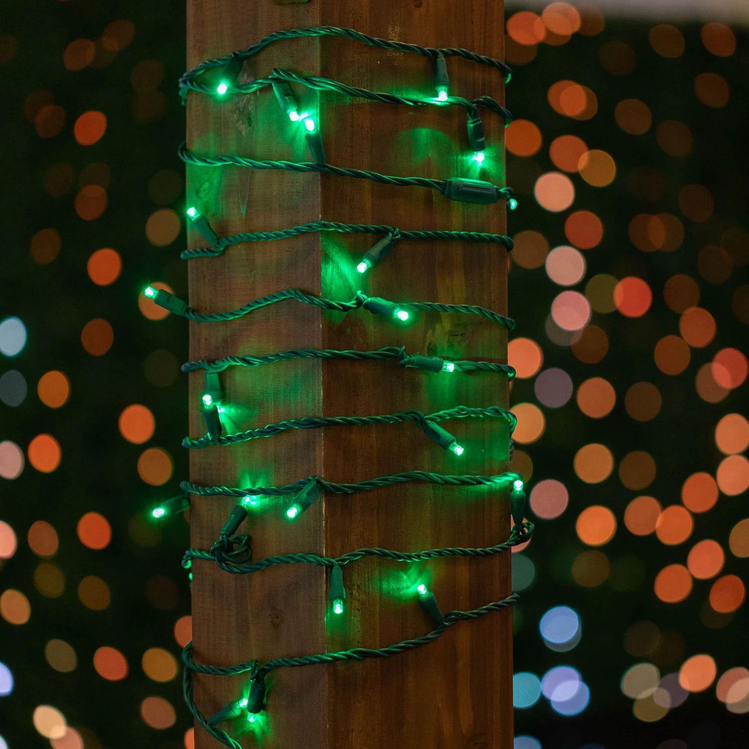 50 LED Green LED Christmas Lights 11' Long On Green Wire 6 50 LED Green LED Christmas Lights 11' Long On Green Wire - Image 6
