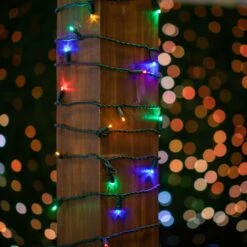Commercial Grade Wide Angle 70 LED Multi Color 24' Long On Green Wire -Christmas Lights Series 0032033 commercial grade wide angle 70 led multi color 24 long on green wire