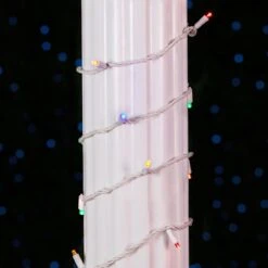 Commercial Grade Wide Angle 100 LED Multi 34' Long White Wire -Christmas Lights Series 0032068 commercial grade wide angle 100 led multi 34 long white wire