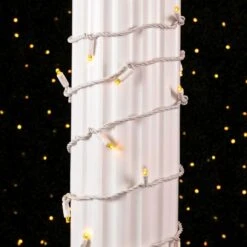 50 LED Yellow LED Christmas Lights 11' Long On White Wire -Christmas Lights Series 0032069 50 led yellow led christmas lights 11 long on white wire