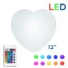 12 Inch Plastic LED Heart, RGBW, Rechargeable, Waterproof, Remote Controlled