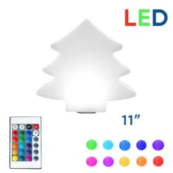 11 Inch Plastic LED Tree, RGBW, Rechargeable, Waterproof, Remote Controlled