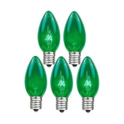 Green Twinkle C9 Bulbs 7 Watt Replacement Lamps 25 Pack -Christmas Lights Series 0032238 green twinkle c9 bulbs 7 watt replacement lamps 25 pack
