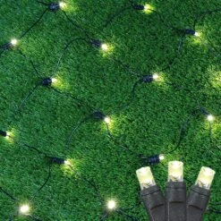 Warm White LED Net Lights 4x6 Black Wire -Christmas Lights Series 0032301 warm white led net lights 4x6 black wire