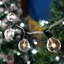 100 G40 Globe String Light Set With Clear Bulbs On Black Wire 17 100 G40 Globe String Light Set With Clear Bulbs On Black Wire -Christmas Lights Series 0032393 100 g40 globe string light set with clear bulbs on black wire