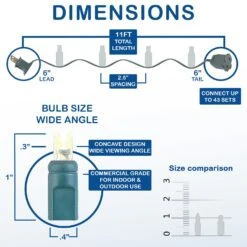 50 LED Warm White LED Christmas Lights 11' Long On Green Wire 15 50 LED Warm White LED Christmas Lights 11' Long On Green Wire -Christmas Lights Series 0032430 50 led warm white led christmas lights 11 long on green wire
