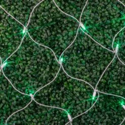 Green LED Net Lights, White Wire 4x6 -Christmas Lights Series 0032482 green led net lights white wire 4x6 1