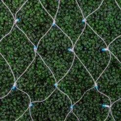 Blue LED Net Lights, White Wire, 4x6 -Christmas Lights Series 0032483 blue led net lights white wire 4x6 1