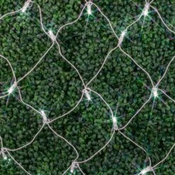 Pure White LED Net Lights 4x6 White Wire -Christmas Lights Series 0032490 pure white led net lights 4x6 white wire