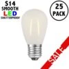 Frosted Warm White S14 LED Plastic Filament Medium Base E26 Bulbs - 25pk