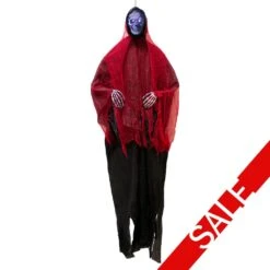Occasions 6ft Tall Hanging Grim Reaper With Projection Face - Halloween Decoration