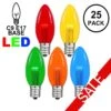 Assorted Smooth Glass C9 LED Bulbs - 25pk