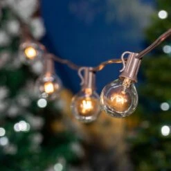 100 G40 Globe String Light Set With Clear Bulbs On Brown Wire 17 100 G40 Globe String Light Set With Clear Bulbs On Brown Wire -Christmas Lights Series 0032626 100 g40 globe string light set with clear bulbs on brown wire