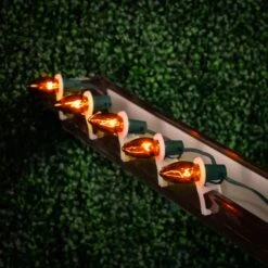 100 C9 Christmas Light Set - Orange Bulbs - Green Wire -Christmas Lights Series 0032775 100 c9 christmas light set orange bulbs green wire
