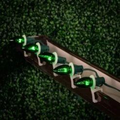 100 C9 Christmas Light Set - Green Bulbs - Green Wire -Christmas Lights Series 0032777 100 c9 christmas light set green bulbs green wire