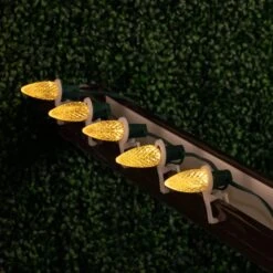 25 Warm White LED C9 Pre-Lamped String Lights Green Wire -Christmas Lights Series 0032791 25 warm white led c9 pre lamped string lights green wire