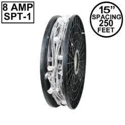 Novelty Lights C9 250' Spool 15" Spacing 8 Amp White Wire