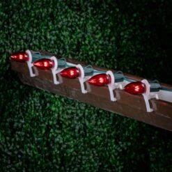Red Smooth Glass C9 LED Bulbs - 25k -Christmas Lights Series 0032881 red smooth glass c9 led bulbs 25k